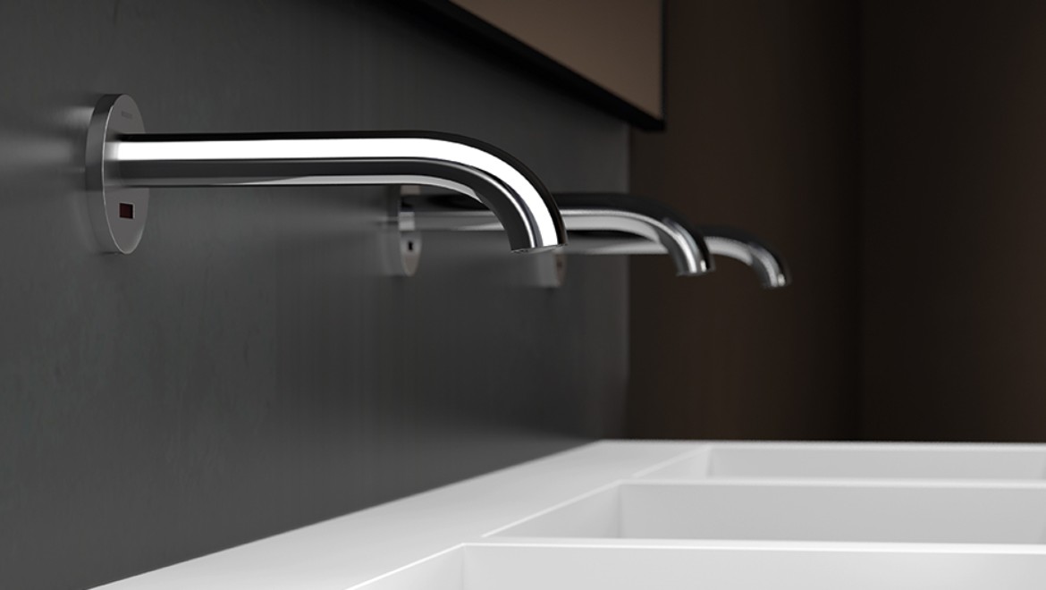 Geberit Piave tap system, wall-mounted tap for washbasins